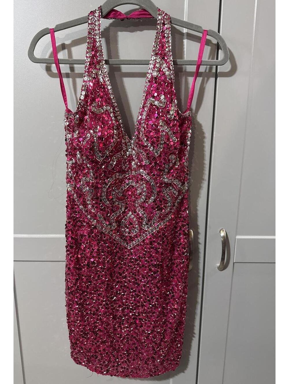 Sparkle Like You Mean It! Hot Pink Sequin Vintage Cocktail Dress